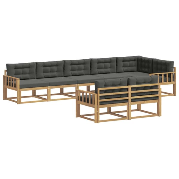 Utomhussoffset med kudde 6 pcs Vit och antracit Polyester