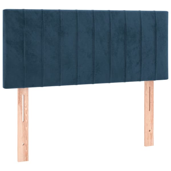 Ramsäng med madrass mörkblå 80x200 cm sammet