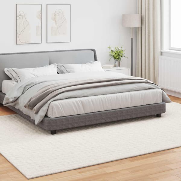 Områdesmattor Rektangulär SIROLO Kräm 340 x 240 cm Polyester