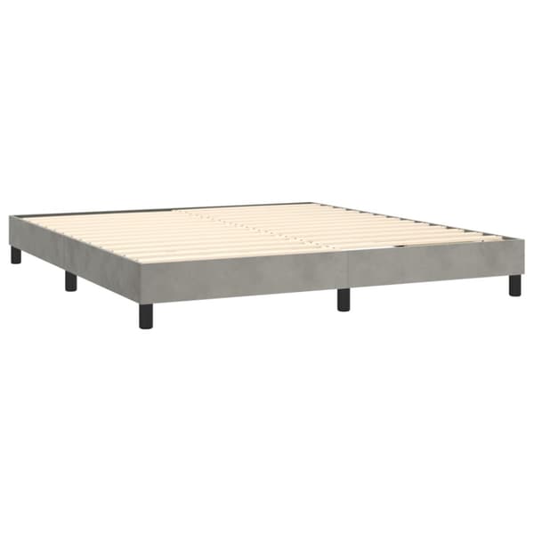Boxspring-sängram ljusgrå 180x200 cm sammet