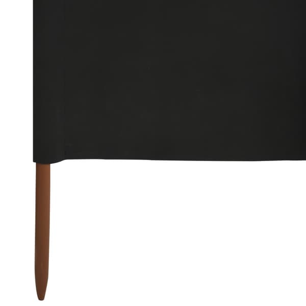 Vindskydd 5 paneler tyg 600x120 cm svart