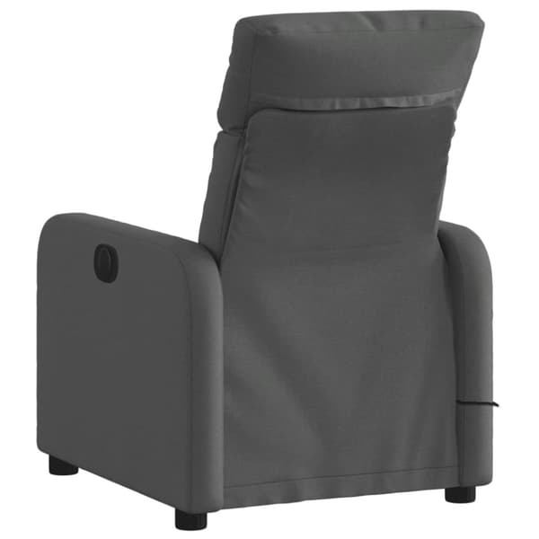 Massagefåtölj mörkgrå tyg