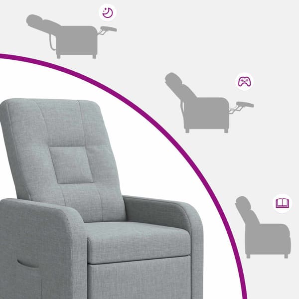 Recliner Ljusgrå Tyg