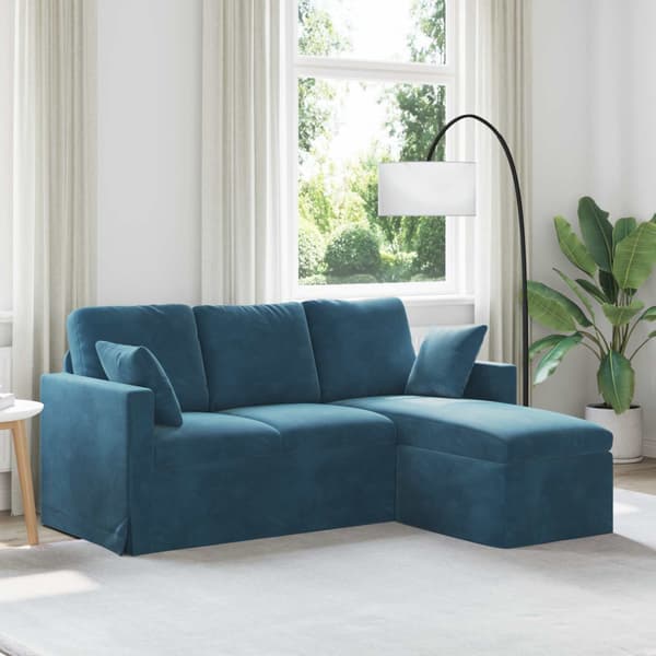 Soffa Blå 178 x 134 x 80 cm Sammet
