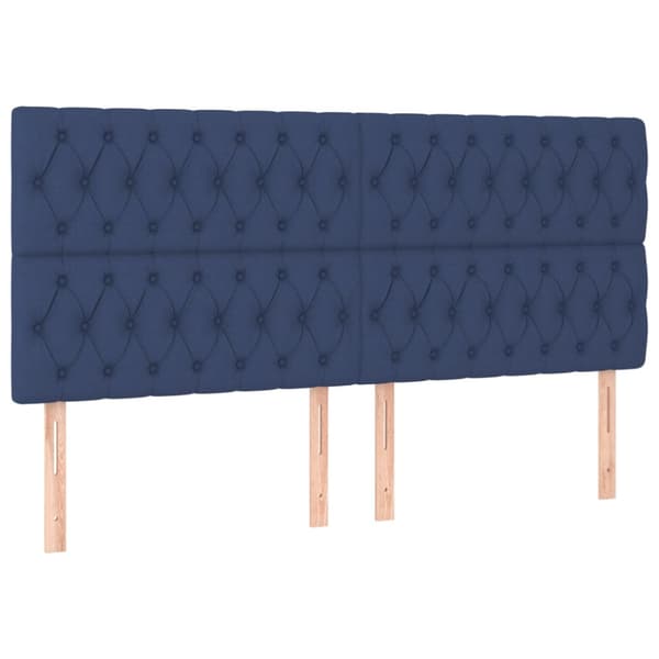 Ramsäng med madrass blå 200x200 cm tyg