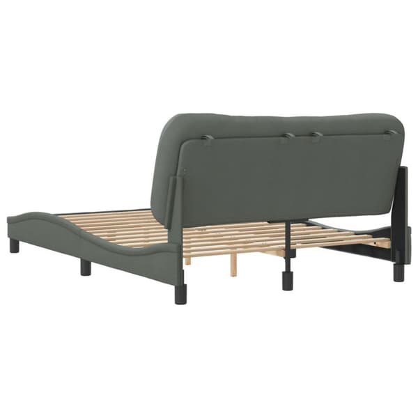Bed Frame without Mattress "Hvar" Dark Grey 140x200 cm Fabric