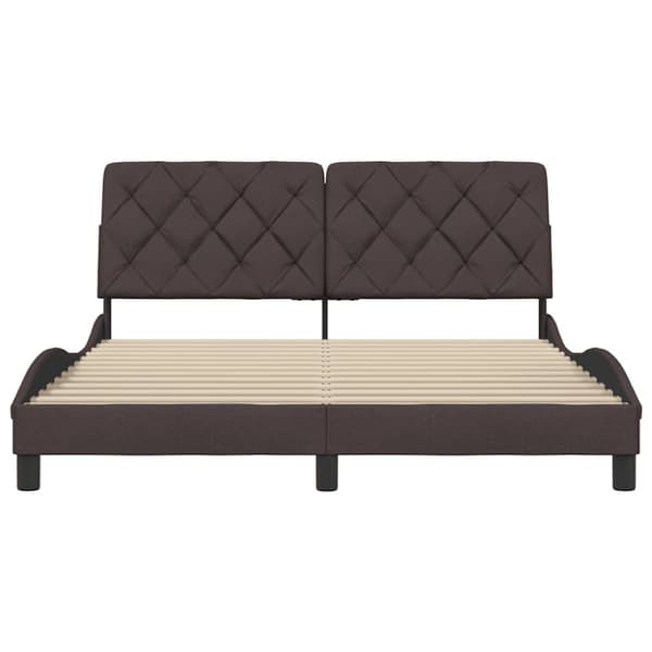 Bed Frame without Mattress Dark Brown 160x200 cm Fabric