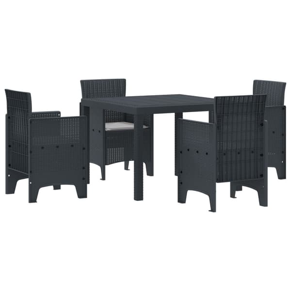 Trädgårdsmöbelset 5 pcs Antracit Polypropylen