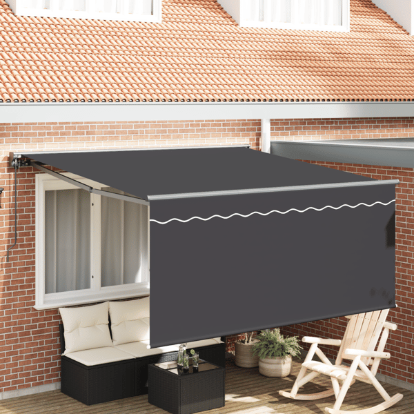 Utfällbar markis Antracit 300 x 250 cm Polyester och aluminium