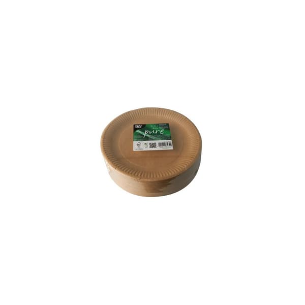 Tallrik PURE papper Ø230mm brun 100/fp