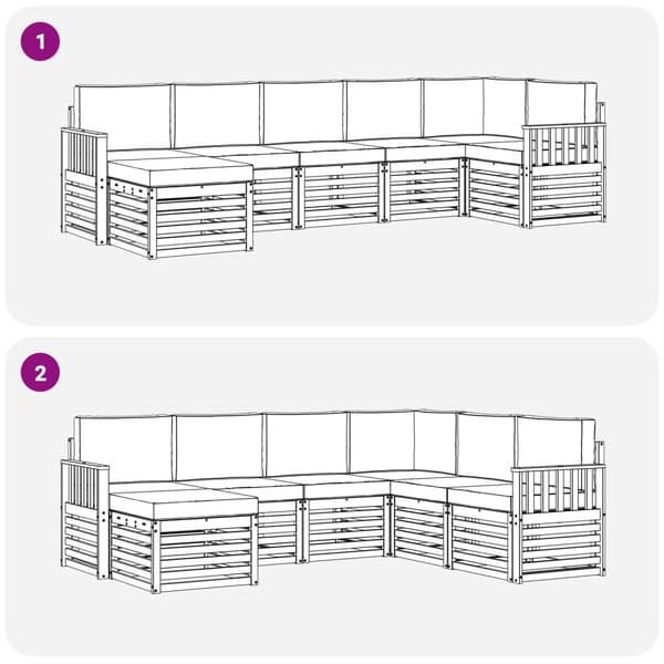 Utomhussoffset 7 pcs Vit och antracit