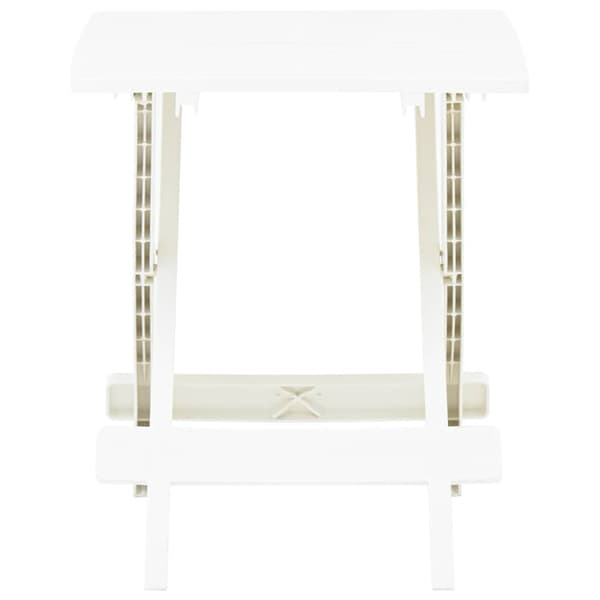Hopfällbart trädgårdsbord vit 45x43x50 cm plast