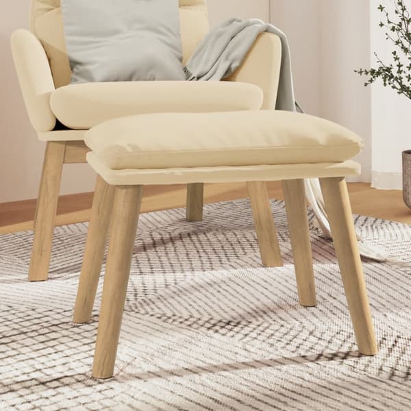 Fotpall gräddvit 45x29,5x35 cm sammet