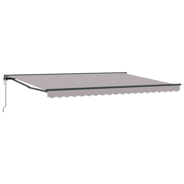 Markisram Ljusgrå 450 × 300 cm Polyester med PU-beläggning