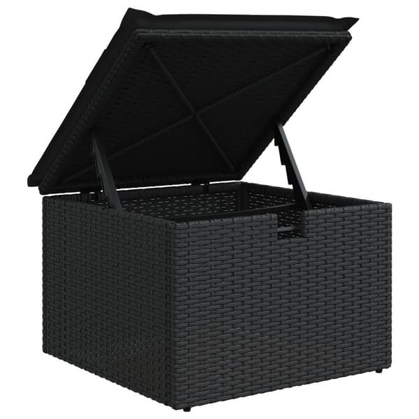 Trädgårdsoffset 11 pcs Svart Poly rattan