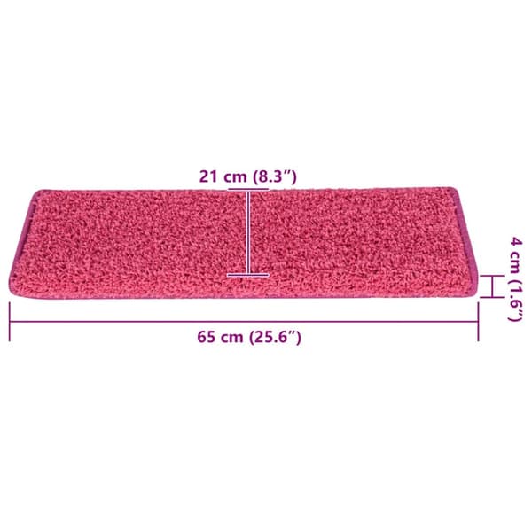 Trappmattor 30 st 65x21x4 cm rosa rektangulär kant