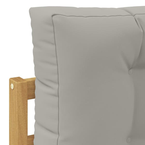 Utomhussoffset med kudde 4 pcs Vit och ljusgrå Polyester