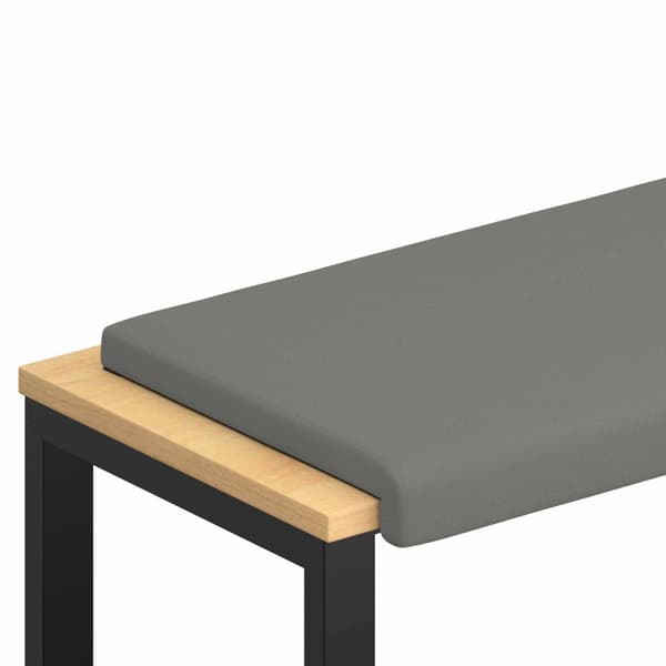 Bänk kudde Texturerad Sammet Mörkgrå Djup 35 cm