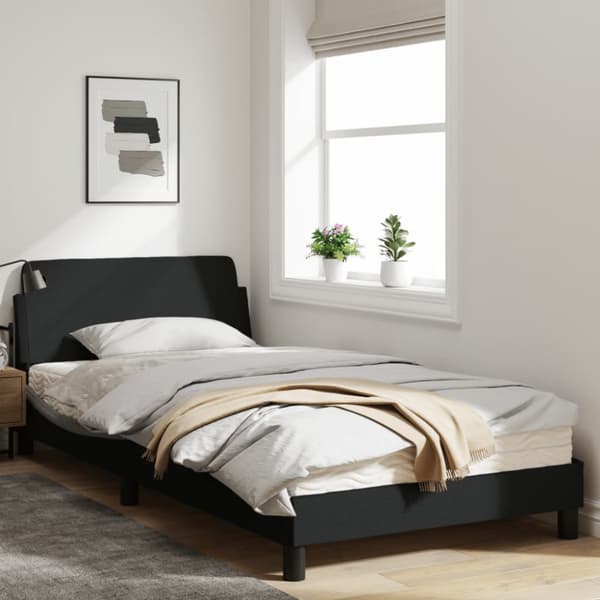 Bed Frame "Dover" Black 100x200 cm Fabric