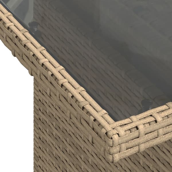Trädgårdsoffset med kudde 8 pcs Beige Poly rattan