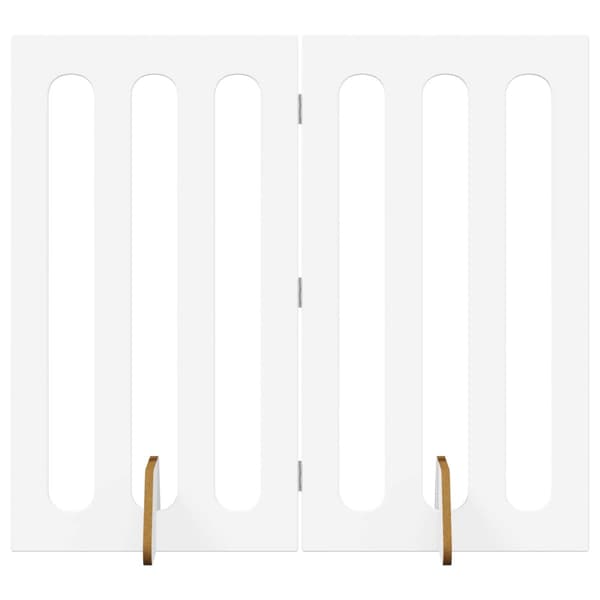 Fällbar husdjursgrind 2 pcs Vit 100,5 x 38 x 90 cm