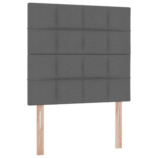 Förvaringssäng med LED med led Mörkgrå 90 x 200 cm Polyester