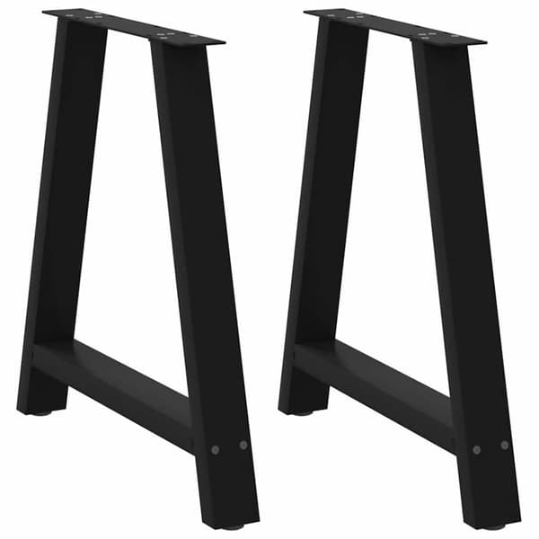 Matbordsben A-formade 2 st svarta 70x(72-73) cm stål