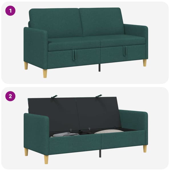 Soffa med förvaring Mörkgrön 172 x 78 x 87 cm Polyester
