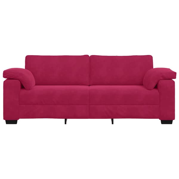 3-sitssoffa vinröd 220x77x82 cm sammet