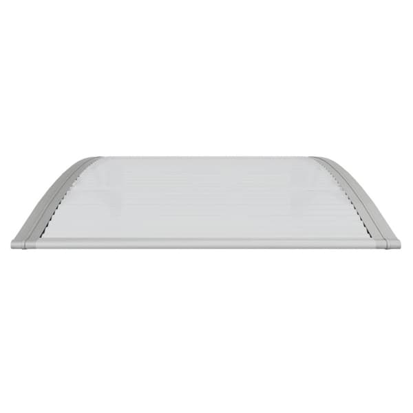 Dörrtak grå och transparent 100x75 cm polykarbonat