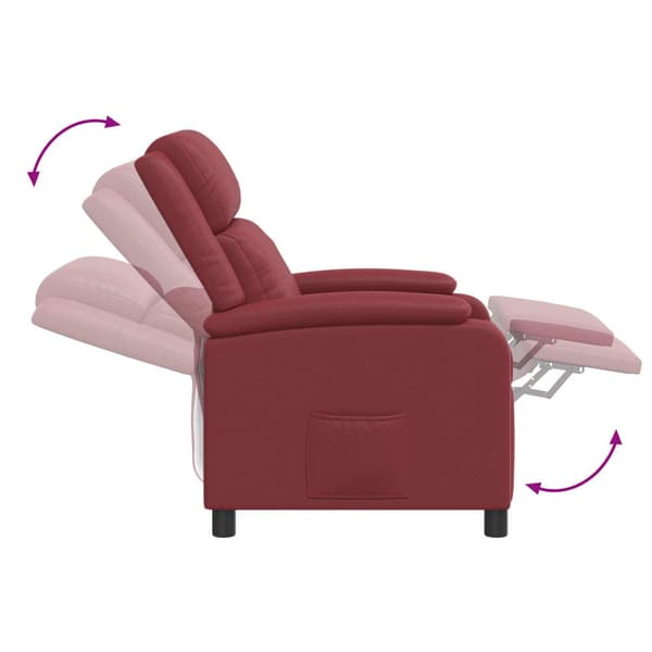 Massagefåtölj Vinröd Konstläder