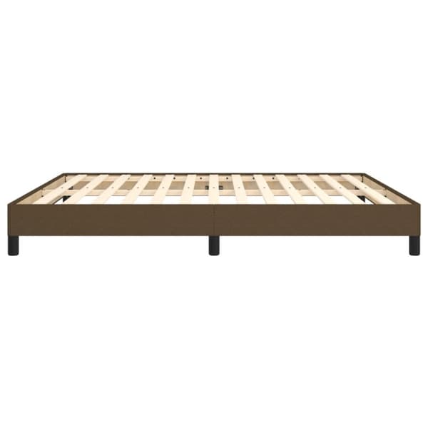 Boxspring-sängram mörkbrun 160x200 cm tyg