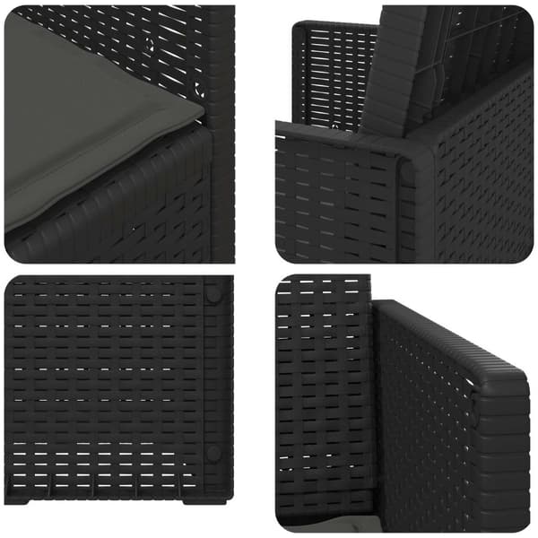 Trädgårdsmatstolar 2 pcs Antracit PP