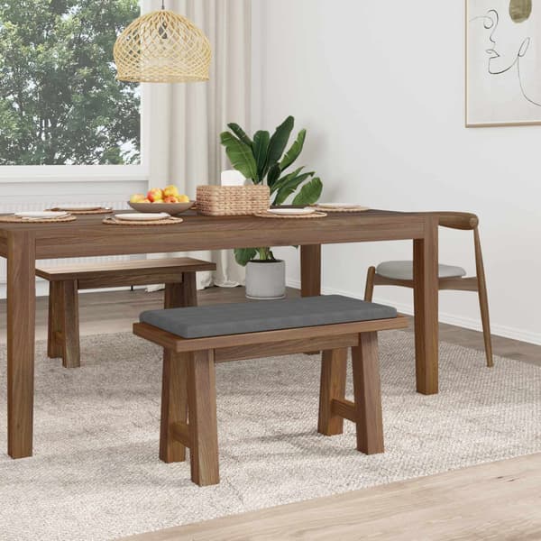 Bänk kudde Mikrofiber Mörkgrå Djup 35 cm
