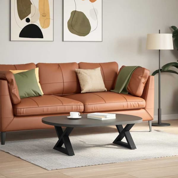 Soffbordsben 2 st svarta 60x(30-31,3) cm stål