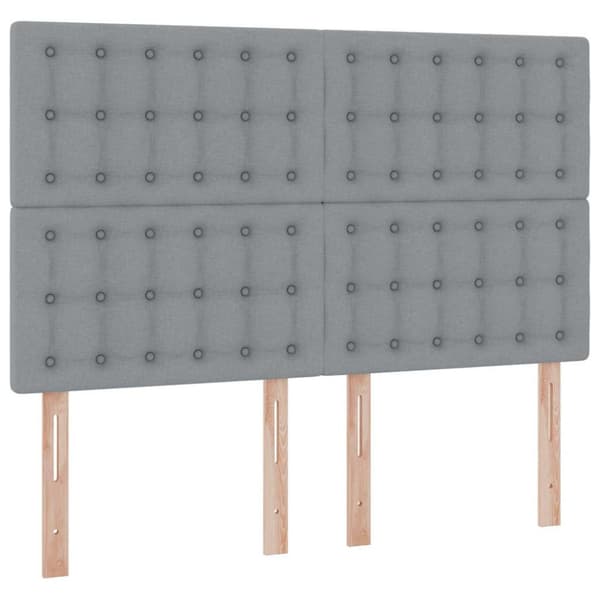 Förvaringssäng med LED med led Ljusgrå 140 x 200 cm Polyester
