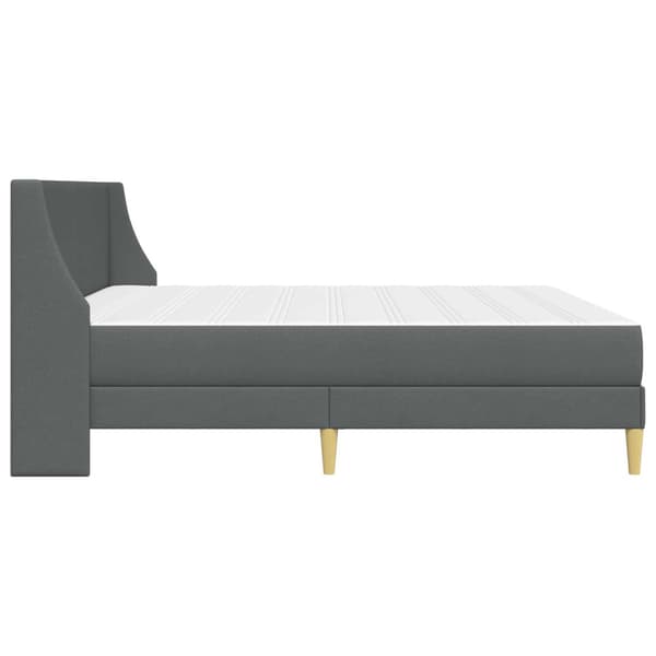 Sängram med madrass Mörkgrå 180 x 200 cm Polyester