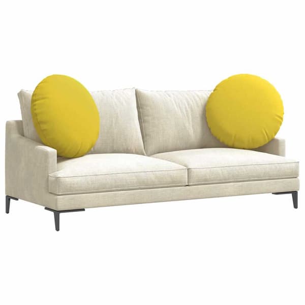 Sittkuddar 2 pcs Ljusgul Ø80 x 29 cm tyg