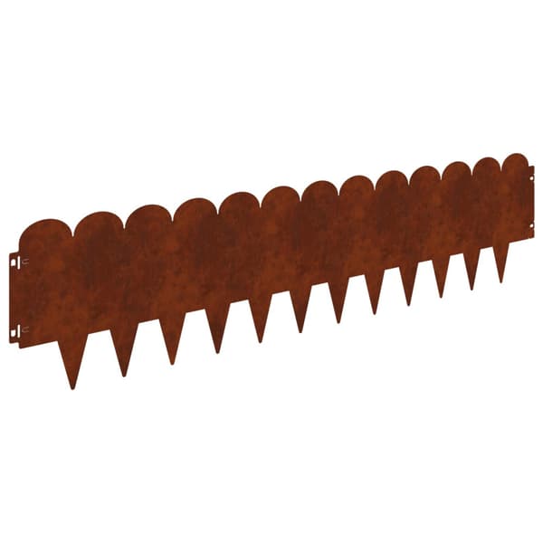 Kant för gräsmatta 10 pcs 103 x 25 cm Stål Rostig