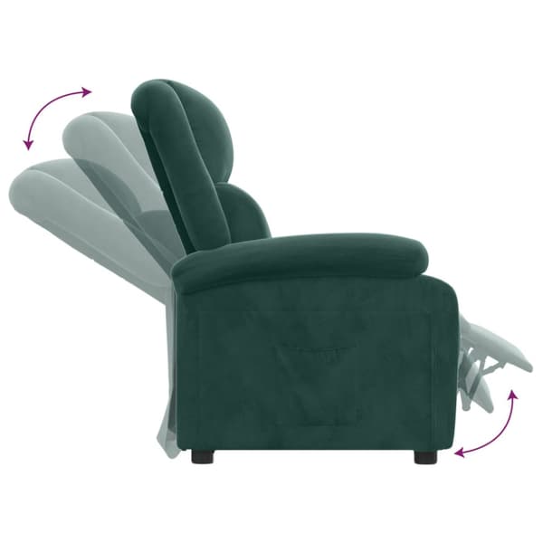 Reclinerfåtölj mörkgrön sammet