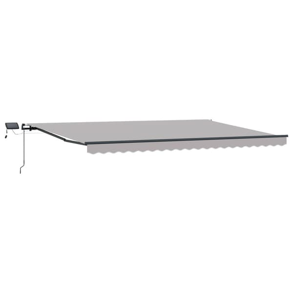Utfällbar markis Ljusgrå 500 ×300 cm tyg