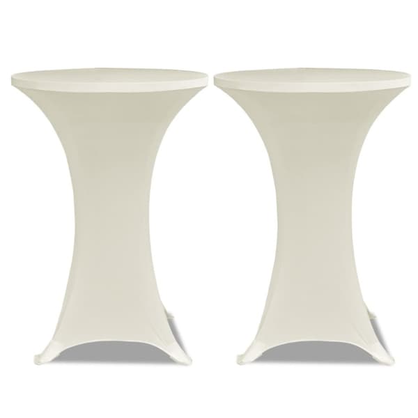 Överdrag till ståbord Ø80 cm gräddvit stretch 4 st