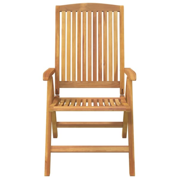 Fällbara fåtöljer med dynor, 4 st, massivt trä, teak