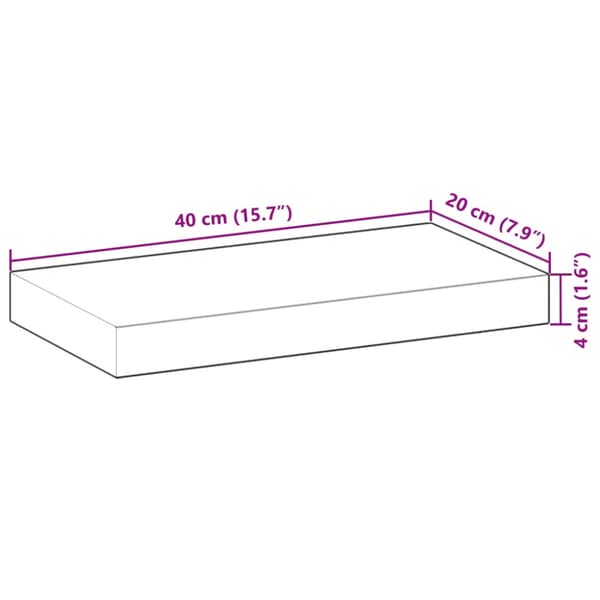 Bordsskiva 40x20x4 cm rektangulär massiv akacia