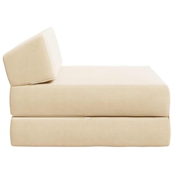 Fällbar Soffbed Gräddvit 60 x 70 x 41 cm Tyg