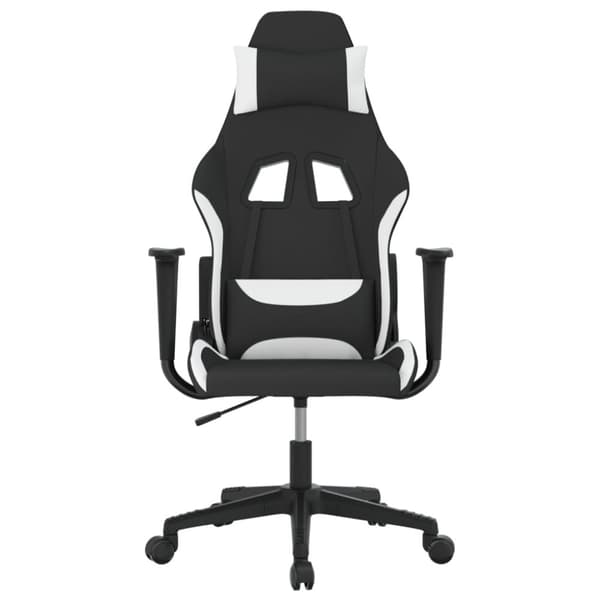 Gamingstol svart och vit tyg