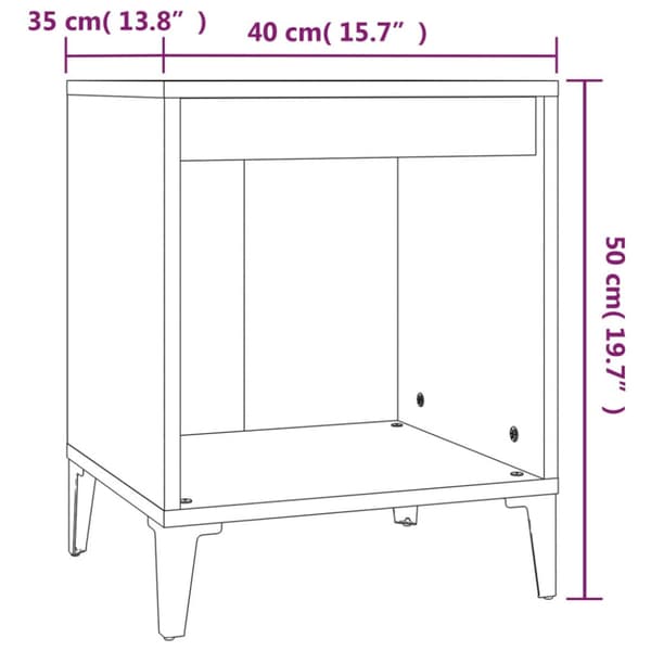 Sängbord vit 40x35x50 cm