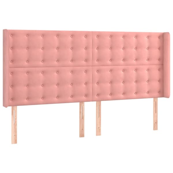 Sänggavel LED grön 183x16x118/128 cm sammet
