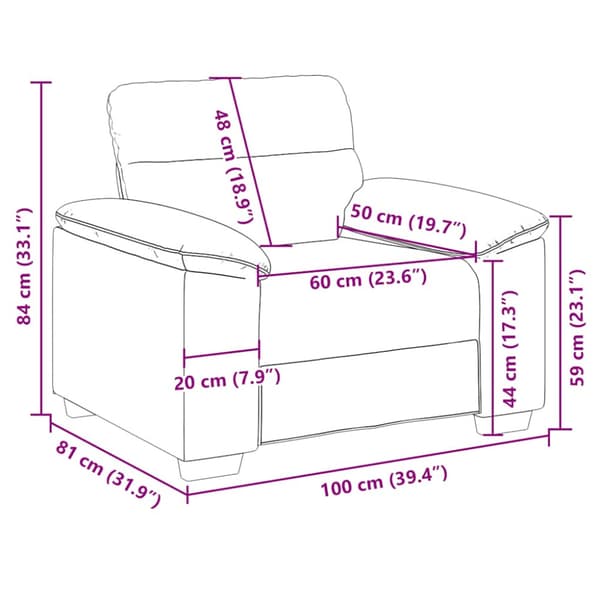 Soffa vit 100x81x84 cm konstläder