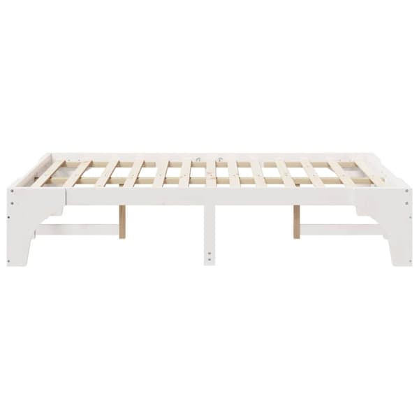 Sängram Vit 135 x 190 cm Massiv furu